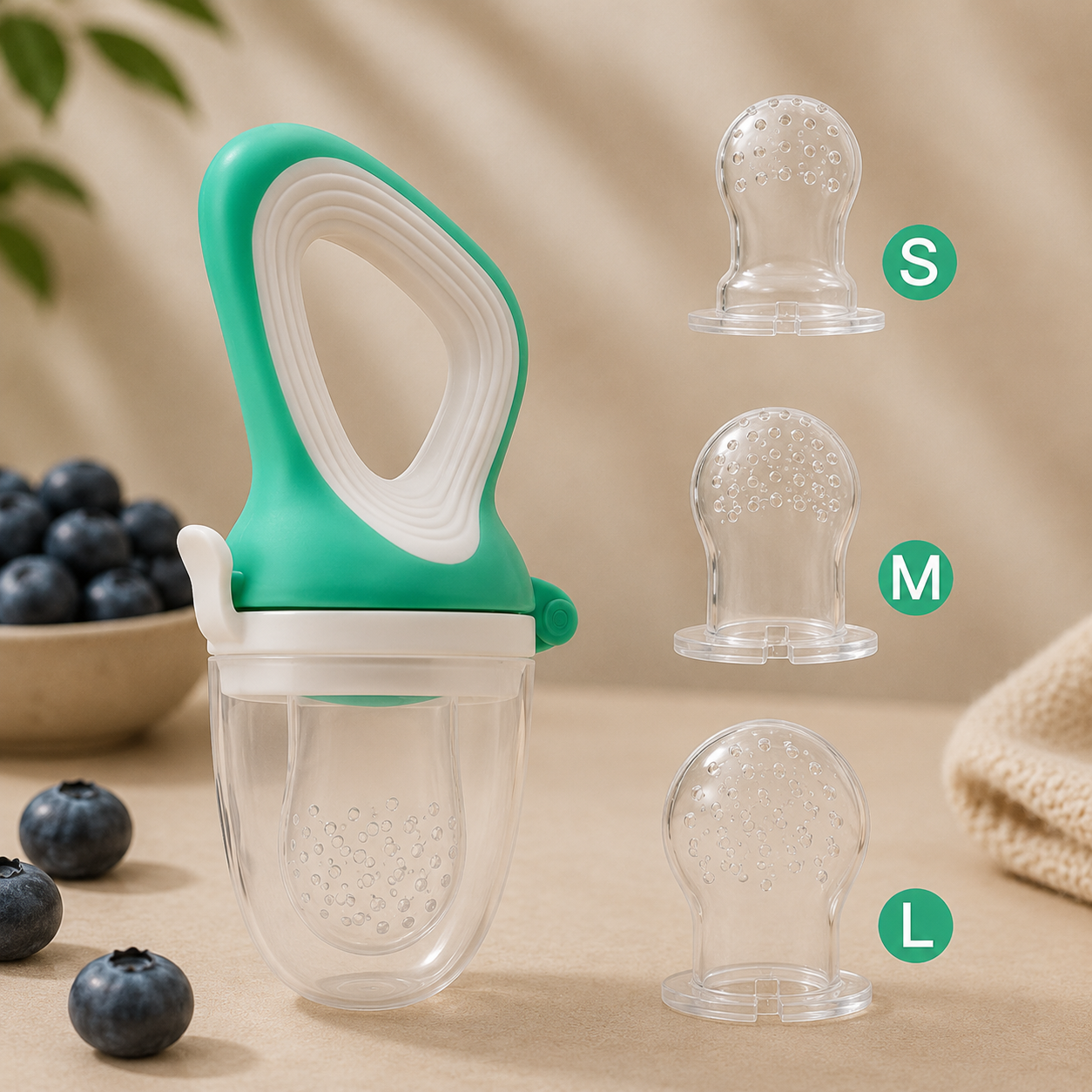 Silicone Baby Fruit Feeder Set