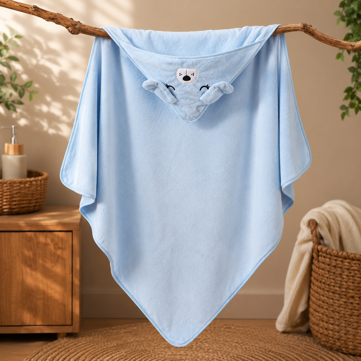 Ultra-Soft Hooded Baby Bath Towel – Absorbent, Cute Animal Design for Newborns & Toddlers