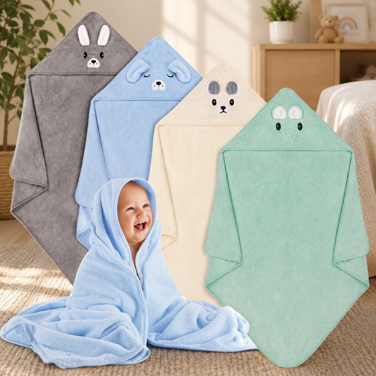 Ultra-Soft Hooded Baby Bath Towel – Absorbent, Cute Animal Design for Newborns & Toddlers