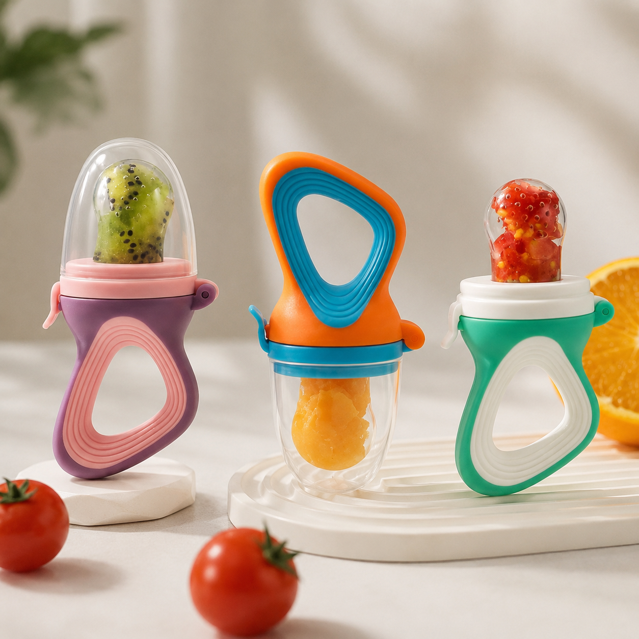 Silicone Baby Fruit Feeder Set