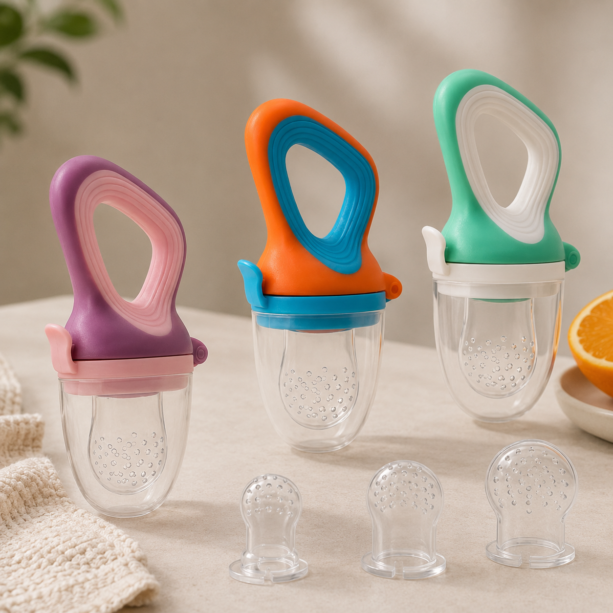Silicone Baby Fruit Feeder Set